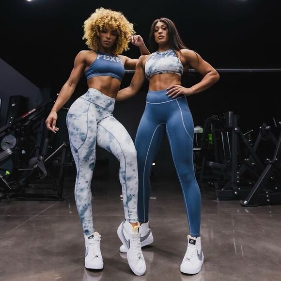 Flag Nor Fail High Waist Vivid Leggings in White/Blue Resin Marble Size Small - Picture 5 of 5